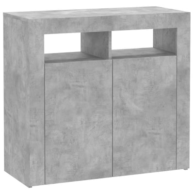 Senkki LED-valoilla betoninharmaa 80x35x75 cm