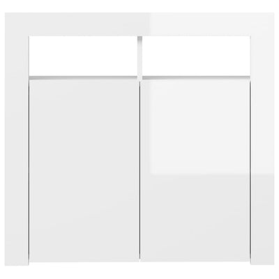 Senkki LED-valoilla korkeakiilto valkoinen 80x35x75 cm