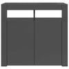 Senkki LED-valoilla korkeakiilto harmaa 80x35x75 cm