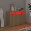 Senkki LED-valoilla Sonoma-tammi 115,5x30x75 cm