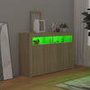 Senkki LED-valoilla Sonoma-tammi 115,5x30x75 cm