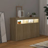 Senkki LED-valoilla Sonoma-tammi 115,5x30x75 cm