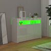 Senkki LED-valoilla korkeakiilto valkoinen 115,5x30x75 cm