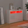 Senkki LED-valoilla korkeakiilto valkoinen 115,5x30x75 cm