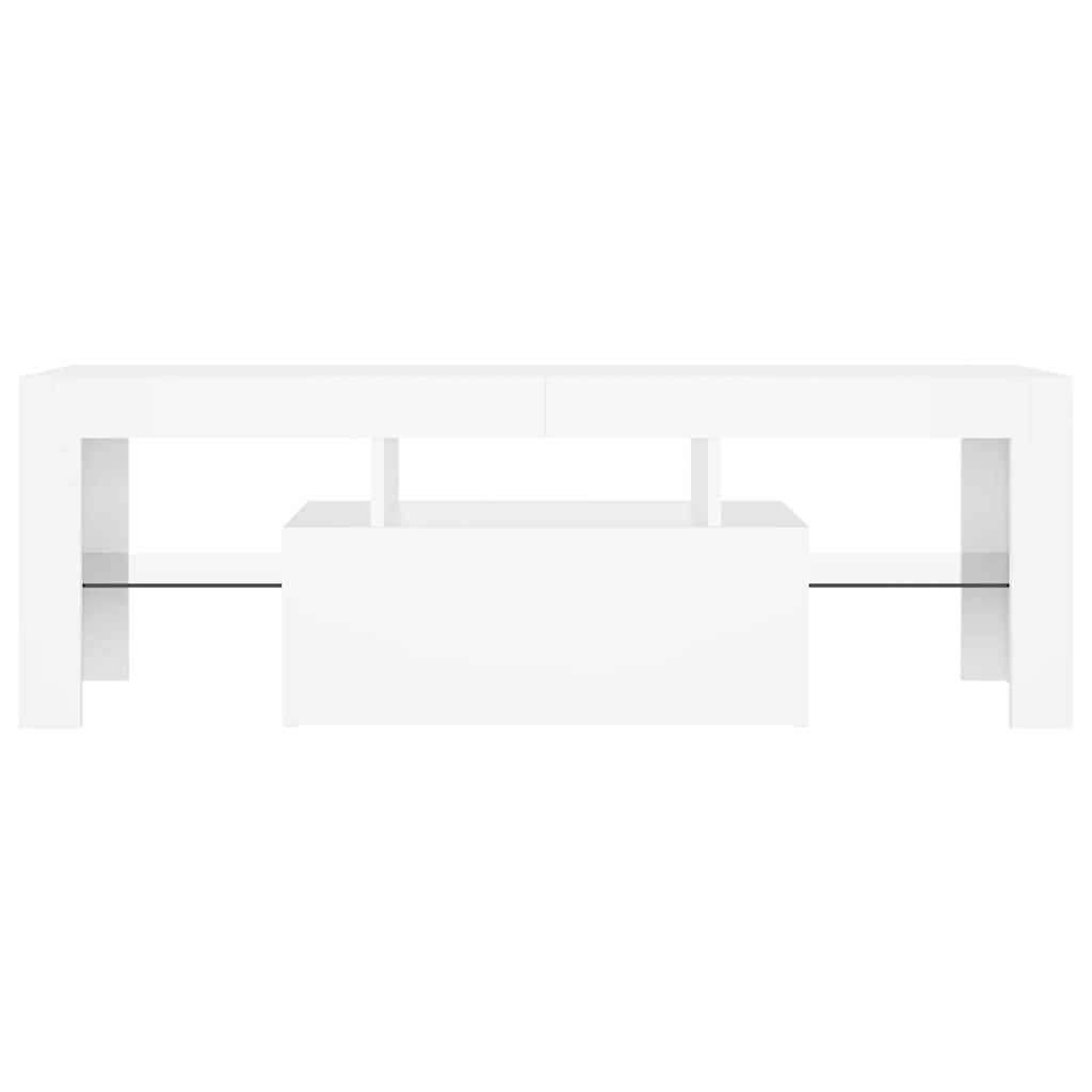Valkoinen tv-taso led-valoilla Lupeanu 120x35x40cm