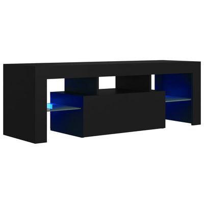 TV-taso LED-valoilla musta 120x35x40 cm