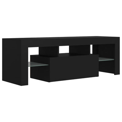 TV-taso LED-valoilla musta 120x35x40 cm