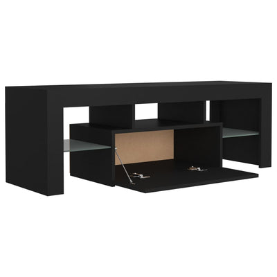 TV-taso LED-valoilla musta 120x35x40 cm