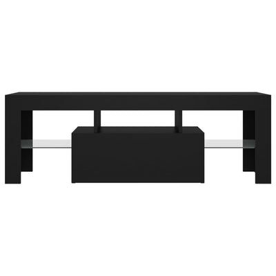 TV-taso LED-valoilla musta 120x35x40 cm