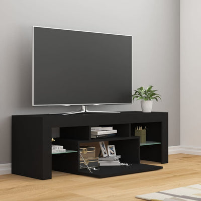TV-taso LED-valoilla musta 120x35x40 cm