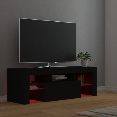 TV-taso LED-valoilla musta 120x35x40 cm