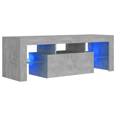 TV-taso LED-valoilla betoninharmaa 120x35x40 cm