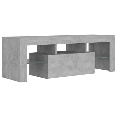 TV-taso LED-valoilla betoninharmaa 120x35x40 cm