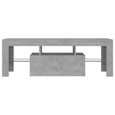TV-taso LED-valoilla betoninharmaa 120x35x40 cm