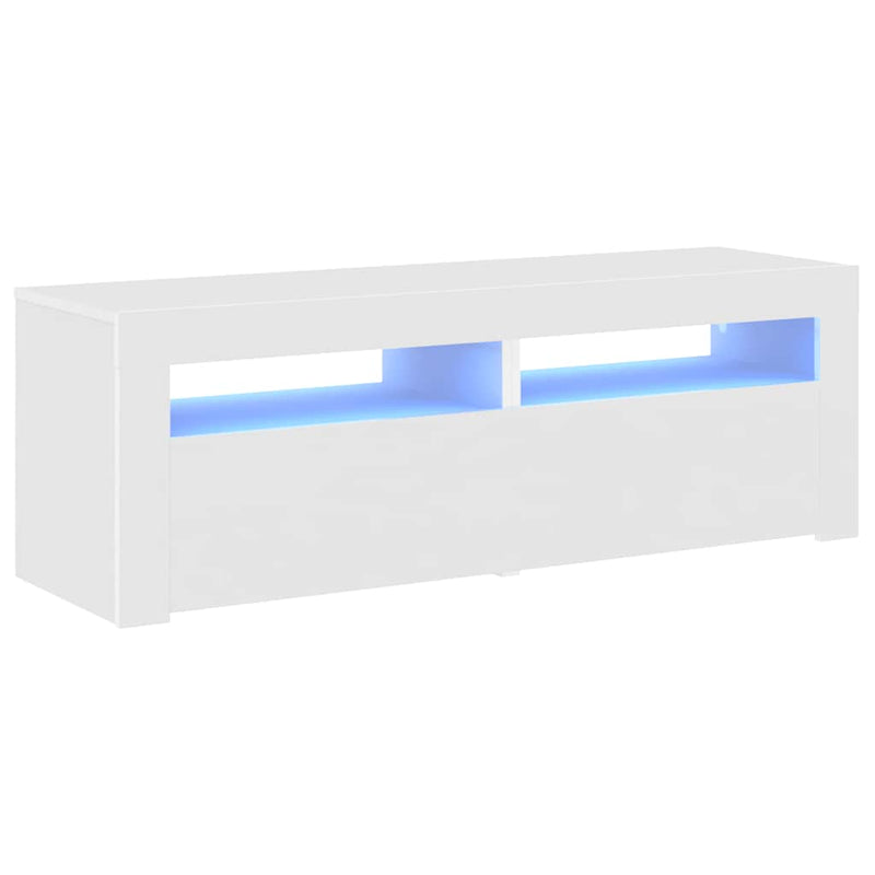 Valkoinen tv-taso led-valoilla Athema 120x35x40cm