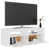 TV-taso LED-valoilla valkoinen 120x35x40 cm