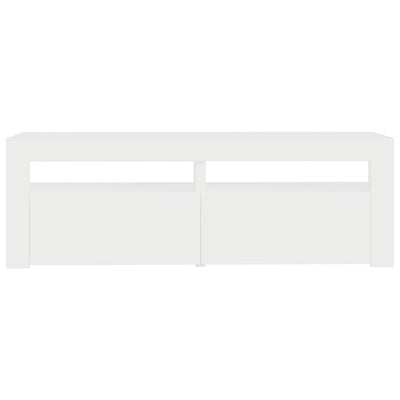 TV-taso LED-valoilla valkoinen 120x35x40 cm