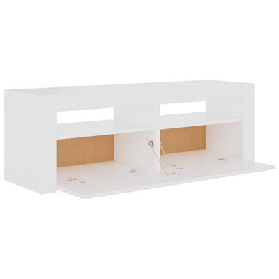 TV-taso LED-valoilla valkoinen 120x35x40 cm