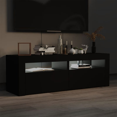 TV-taso LED-valoilla musta 120x35x40 cm