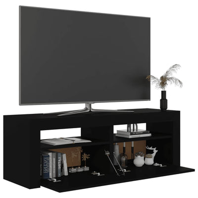 TV-taso LED-valoilla musta 120x35x40 cm