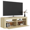 TV-taso LED-valoilla Sonoma-tammi 120x35x40 cm