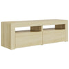 TV-taso LED-valoilla Sonoma-tammi 120x35x40 cm