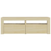 TV-taso LED-valoilla Sonoma-tammi 120x35x40 cm
