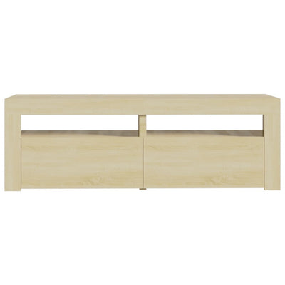 TV-taso LED-valoilla Sonoma-tammi 120x35x40 cm