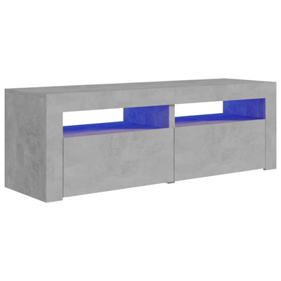 TV-taso LED-valoilla betoninharmaa 120x35x40 cm