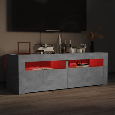 TV-taso LED-valoilla betoninharmaa 120x35x40 cm