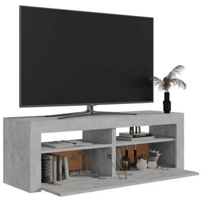 TV-taso LED-valoilla betoninharmaa 120x35x40 cm