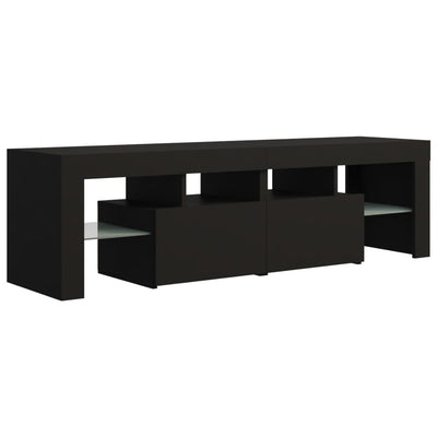 TV-taso LED-valoilla musta 140x36,5x40 cm