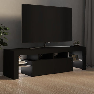 TV-taso LED-valoilla musta 140x36,5x40 cm
