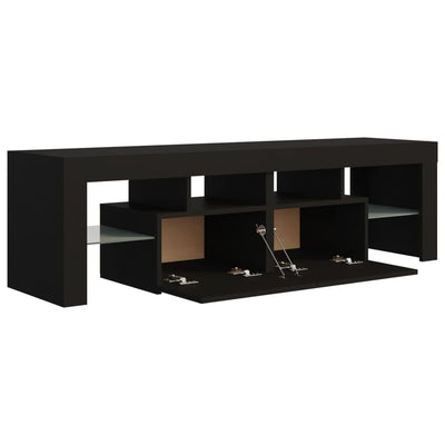 TV-taso LED-valoilla musta 140x36,5x40 cm