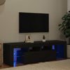 Musta tv-taso led-valoilla Grozdana 140x36,5x40cm