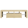 TV-taso LED-valoilla Sonoma-tammi 140x36,5x40 cm