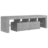 TV-taso LED-valoilla betoninharmaa 140x36,5x40 cm