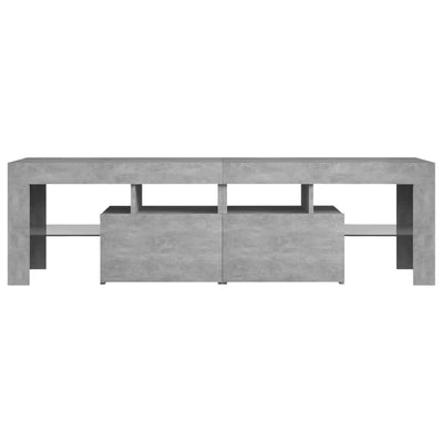 TV-taso LED-valoilla betoninharmaa 140x36,5x40 cm