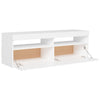 TV-taso LED-valoilla valkoinen 120x35x40 cm