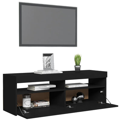 TV-taso LED-valoilla musta 120x35x40 cm