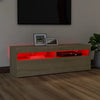 TV-taso LED-valoilla Sonoma-tammi 120x35x40 cm