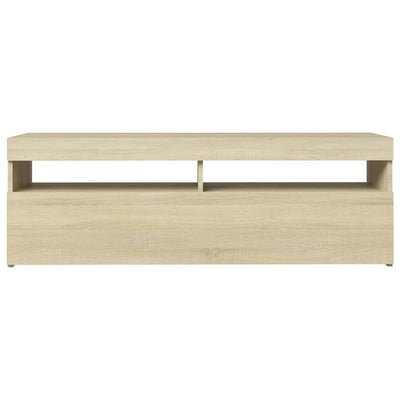 TV-taso LED-valoilla Sonoma-tammi 120x35x40 cm