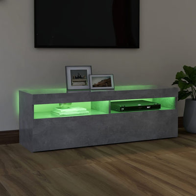 TV-taso LED-valoilla betoninharmaa 120x35x40 cm