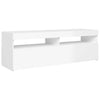 TV-taso LED-valoilla korkeakiilto valkoinen 120x35x40 cm