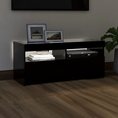 TV-taso LED-valoilla musta 90x35x40 cm