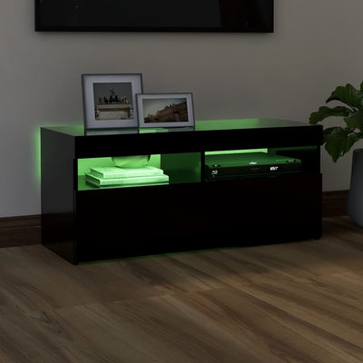 TV-taso LED-valoilla musta 90x35x40 cm