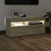 TV-taso LED-valoilla Sonoma-tammi 90x35x40 cm