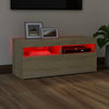 TV-taso LED-valoilla Sonoma-tammi 90x35x40 cm
