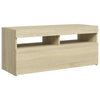 TV-taso LED-valoilla Sonoma-tammi 90x35x40 cm