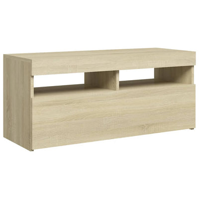 TV-taso LED-valoilla Sonoma-tammi 90x35x40 cm